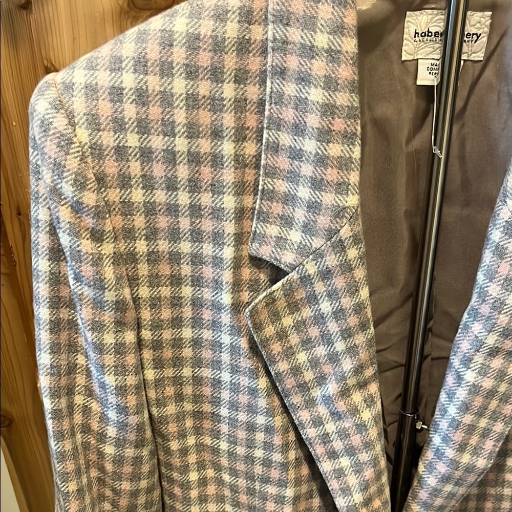 Haberdashery Checkered Blazer in Gray, Light Pink, and White - Picture 3 of 16